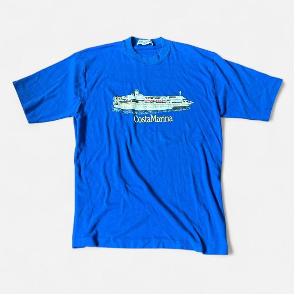 VTG 90s Costa Mariana Single Stitched blue cruise ship tee